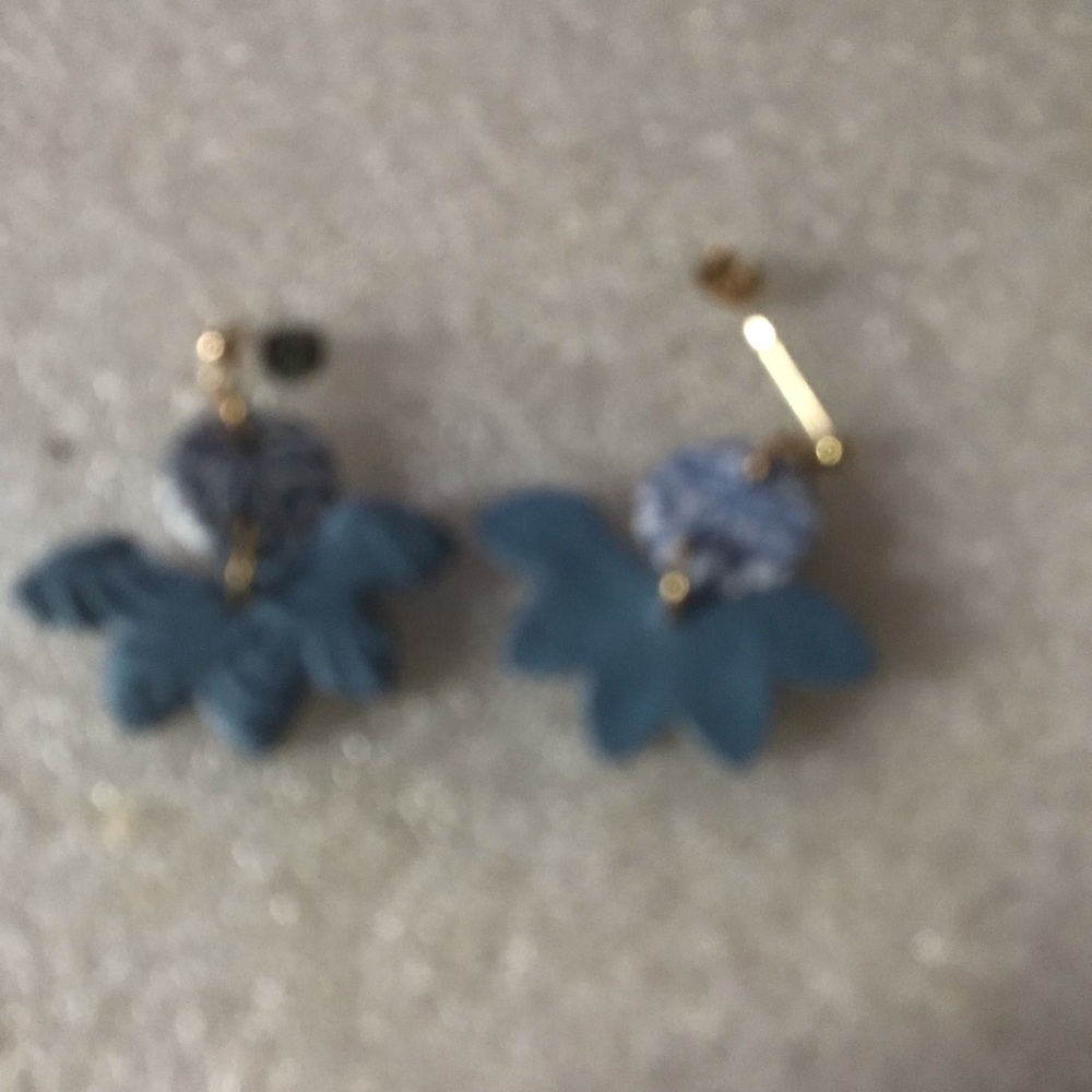 Blue Floral Drop Earrings - Women's Jewelry